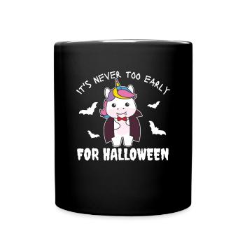 Licorne, il n'est jamais trop tôt pour Halloween Vampire - Mug uni - noir - Devant
