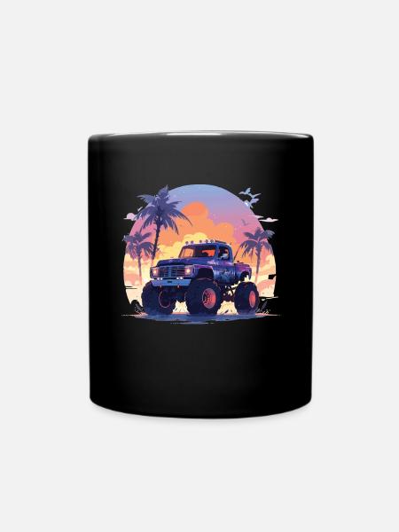 Monstertruck - Tasse einfarbig - Schwarz