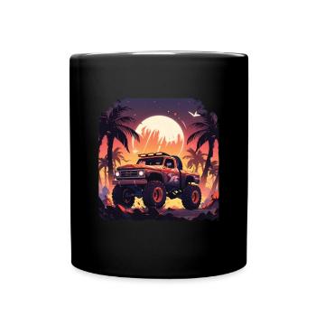 Camion monstre - Mug uni - noir - Devant