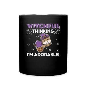 Horse Halloween Witch Witches I'm Adorable - Full Colour Mug - black - Front