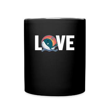 Love Blue Beluga Cachalot Cetacea Watcher Whale - Mug uni - noir - Devant