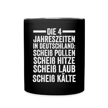 Die 4 Jahreszeiten In Deutschland - Tasse einfarbig - Schwarz - Vorne