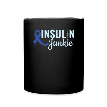 Insulin Junkie - Diabetic Diabetes - Full Colour Mug - black - Front