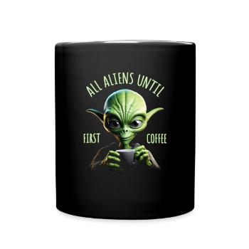 Coffee Alien - Full Colour Mug - black - Front
