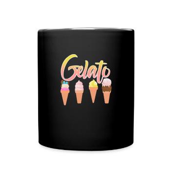Eiscreme Eis Eiskrem Ice Cream Sommer Geschenk - Tasse einfarbig - Schwarz - Vorne