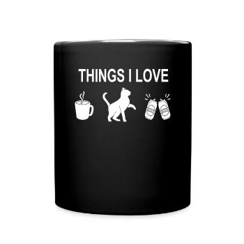 Cat Friend, Cat Accessories Gift - Full Colour Mug - black - Front
