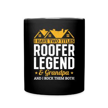 J’ai deux titres Roofer Legend & Grandpa Roof Wor - Mug uni - noir - Devant