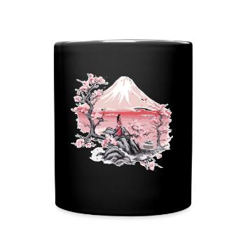 Geisha Japan Art Print - Full Colour Mug - black - Front