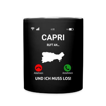 Capri Italien Mittelmeer Insel Urlaub Idee - Tasse einfarbig - Schwarz - Vorne