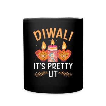 Happy Diwali Diwali Festival Indian Hindu Hinduism - Full Colour Mug - black - Front