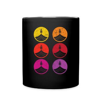 Happy Diwali Diwali Festival Indian Hindu Hinduism - Full Colour Mug - black - Front