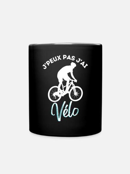 Je peux pas j ai vélo cadeau humoristique - Mug uni - noir