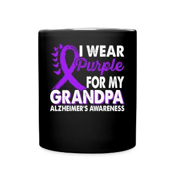 Wear purple for grandpa support for the - Full Colour Mug - black - Front