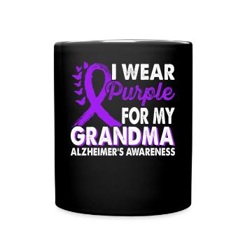 Wear purple for grandma support for the - Full Colour Mug - black - Front