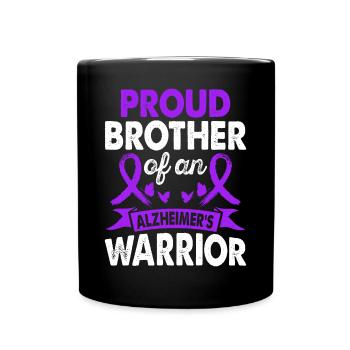 Brother of Alzheimer's Warrior Month Purple Band - Full Colour Mug - black - Front