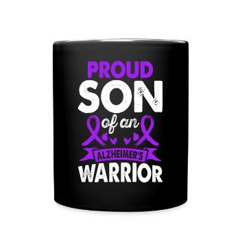 Son of Alzheimer's Warrior Awareness Month Lila - Full Colour Mug - black - Front