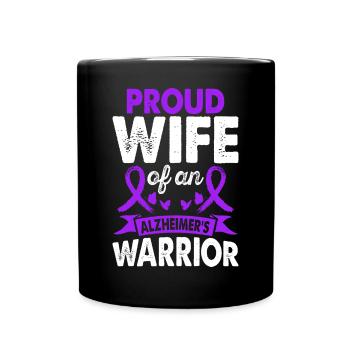 Wife of Alzheimer's Warrior Month Purple Band - Full Colour Mug - black - Front