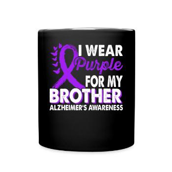 Wear purple for the support of the Brother - Full Colour Mug - black - Front