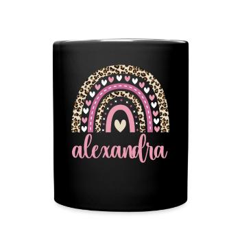 Alexandra Regenbogen Name Geburtstag Alexandra - Tasse einfarbig - Schwarz - Vorne