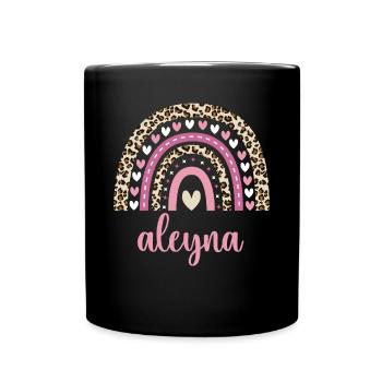 Aleyna Regenbogen Name Geburtstag Aleyna - Tasse einfarbig - Schwarz - Vorne