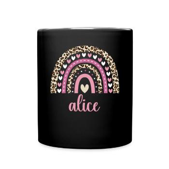 Alice Regenbogen Name Geburtstag Alice - Tasse einfarbig - Schwarz - Vorne