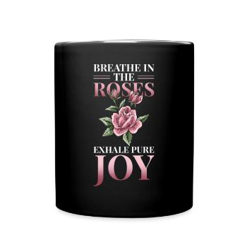 pétales de rose roses arôme de roseraie parfum de rose - Mug uni - noir - Devant