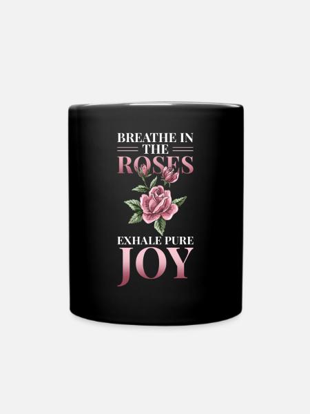 pétales de rose roses arôme de roseraie parfum de rose - Mug uni - noir