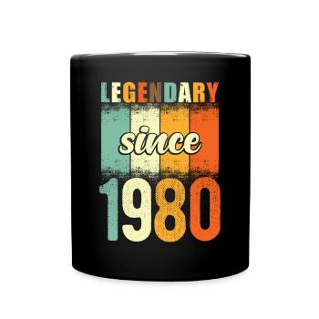 Legendary since 1980 Retro Vintage Birthday - Full Colour Mug - black - Front