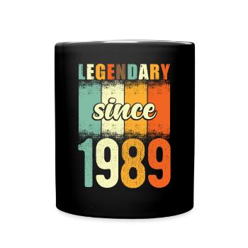 Legendary since 1989 Retro Vintage Birthday - Full Colour Mug - black - Front