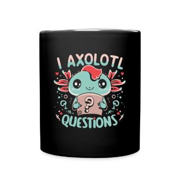 I Axolotl Questions Rétro Drôle Cadeau - Mug uni - noir - Devant