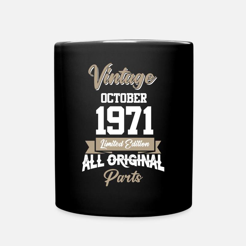 Octobre 1971 Cadeau d’anniversaire vintage - Mug uni - noir
