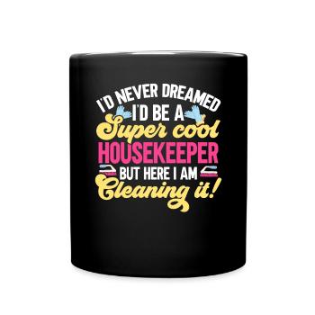 Domestic help, cleaner, housekeeper - Full Colour Mug - black - Front
