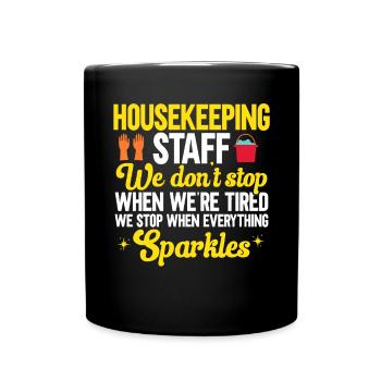 Aide domestique, femme de ménage, femme de ménage - Mug uni - noir - Devant