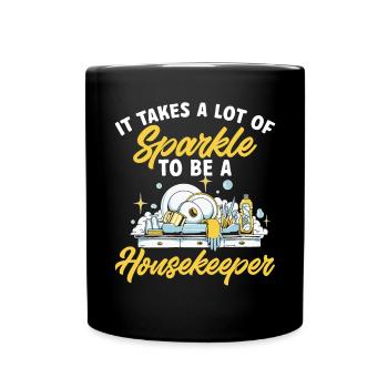 Aide domestique, femme de ménage, femme de ménage - Mug uni - noir - Devant