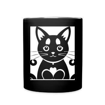 Drôle de chat Silhouette Cheeky Fun Cats - Mug uni - noir - Devant