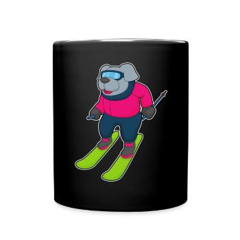 Ski Chien Ski Sports d’hiver - Mug uni - noir - Devant