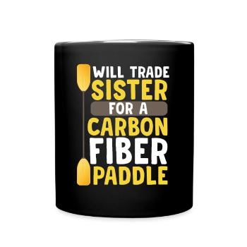 Fun dragon boat race with siblings - Full Colour Mug - black - Front
