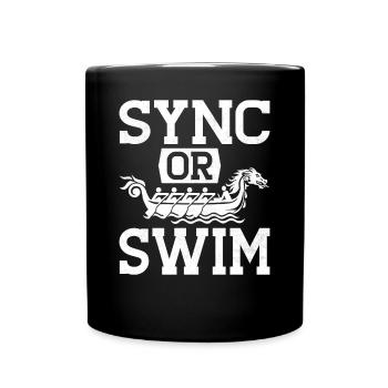 Funny Dragon Boat Racing Paddle - Full Colour Mug - black - Front