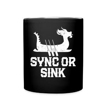 Funny Dragon Boat Racing Paddle - Full Colour Mug - black - Front