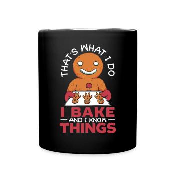 Bäcker Bäckerei Kuchen Brot Muffin Gebäck Lebensmittel Backen - Tasse einfarbig - Schwarz - Vorne