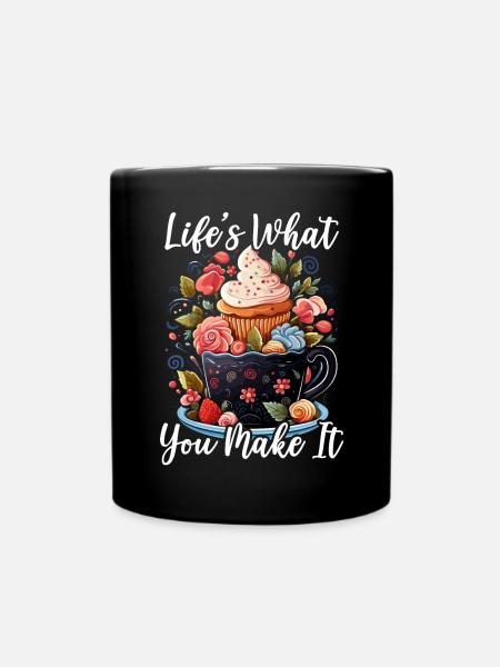 Bäcker Bäckerei Kuchen Brot Muffin Gebäck Lebensmittel Backen - Tasse einfarbig - Schwarz