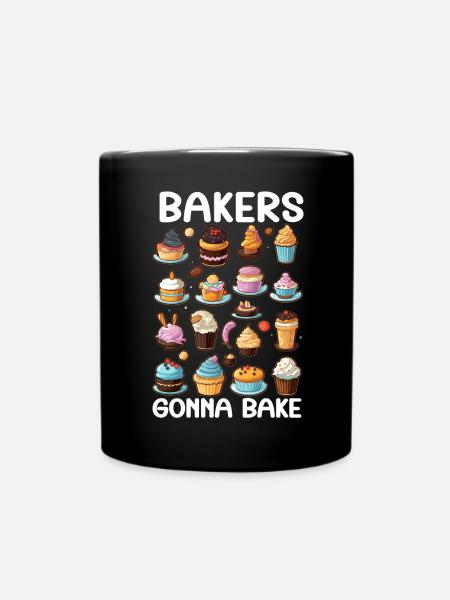 Bäcker Bäckerei Kuchen Brot Muffin Gebäck Lebensmittel Backen - Tasse einfarbig - Schwarz