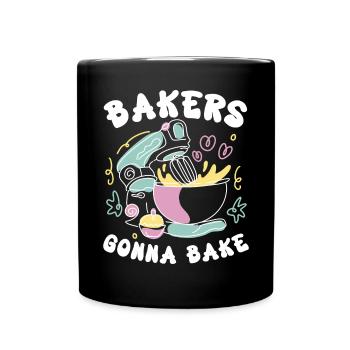 Bäcker Bäckerei Kuchen Brot Muffin Gebäck Lebensmittel Backen - Tasse einfarbig - Schwarz - Vorne