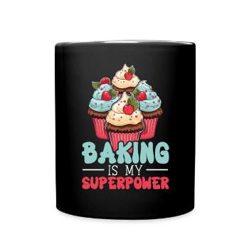 Bäcker Bäckerei Kuchen Brot Muffin Gebäck Lebensmittel Backen - Tasse einfarbig - Schwarz - Vorne