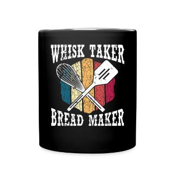 Bäcker Bäckerei Kuchen Brot Muffin Gebäck Lebensmittel Backen - Tasse einfarbig - Schwarz - Vorne