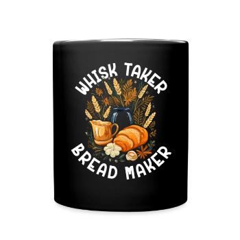 Bäcker Bäckerei Kuchen Brot Muffin Gebäck Lebensmittel Backen - Tasse einfarbig - Schwarz - Vorne
