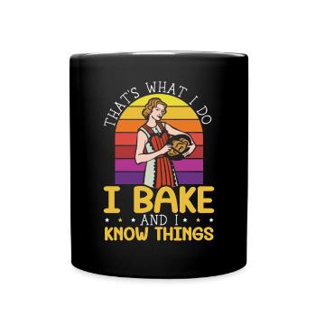 Bäcker Bäckerei Kuchen Brot Muffin Gebäck Lebensmittel Backen - Tasse einfarbig - Schwarz - Vorne