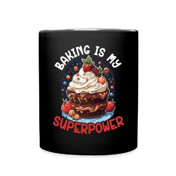 Bäcker Bäckerei Kuchen Brot Muffin Gebäck Lebensmittel Backen - Tasse einfarbig - Schwarz - Vorne