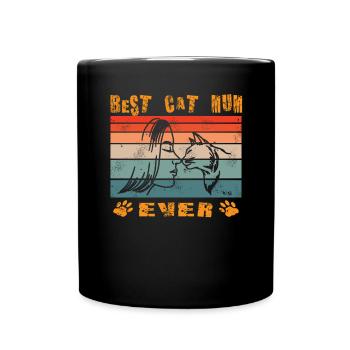 Cat Friend, Cadeau d’accessoires pour chat - Mug uni - noir - Devant