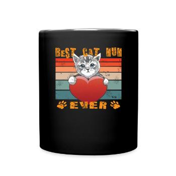 Cat Friend, Cadeau d’accessoires pour chat - Mug uni - noir - Devant